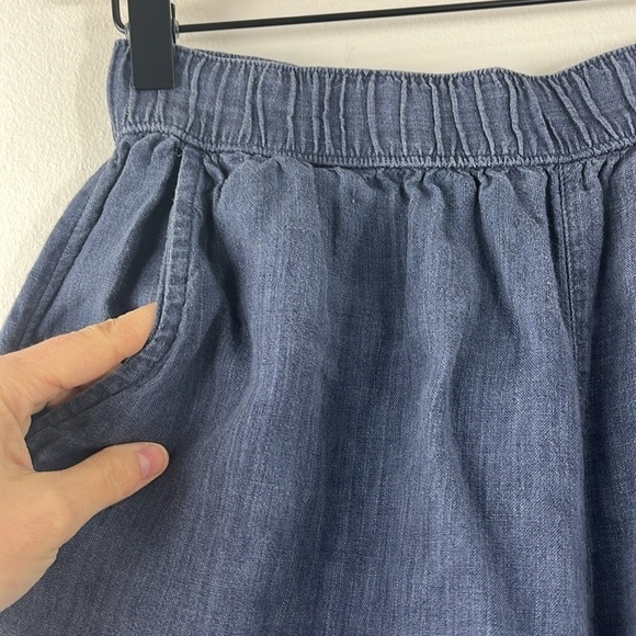 Sigrid Olsen Blue 100% Linen Cropped Rolled Cuffed Pants Womens Size M - Picture 6 of 9